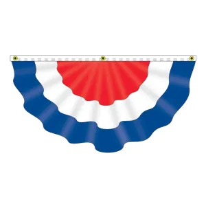 Large RWB Pleated Nylon Fan Flag - 2 Options