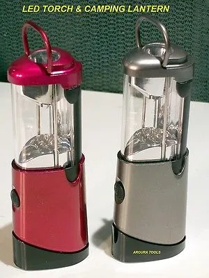 LED CAMPING LANTERN & TORCH 11 LED'S WITH 3 AA BATTERIES - NEW