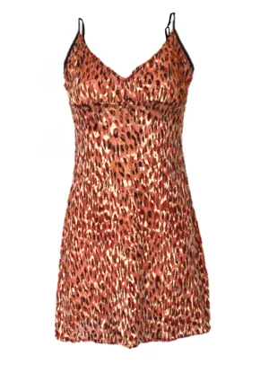 LEOPARD MESH SLIP DRESS