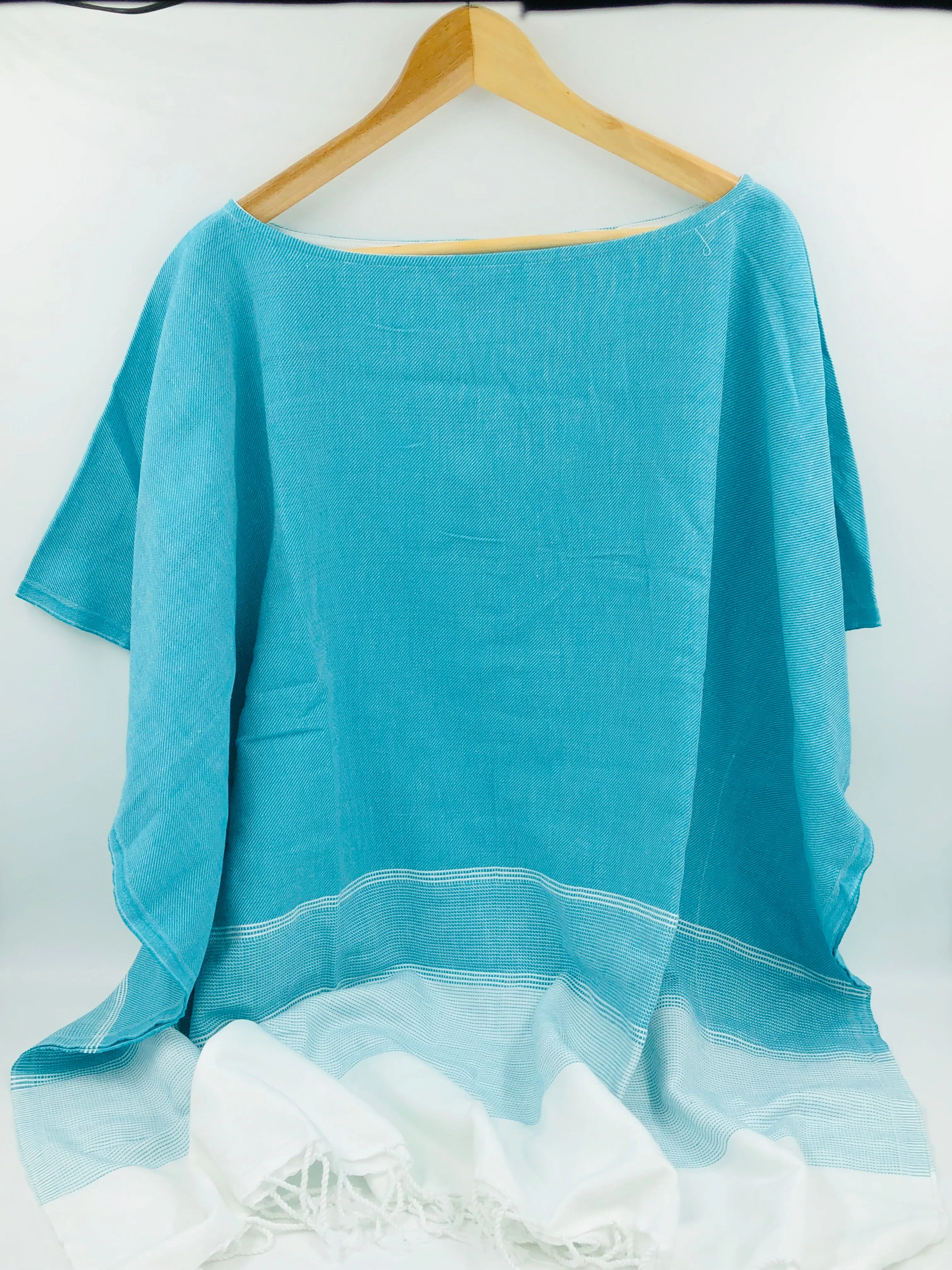 Lidya Cover-Up Poncho - Turquoise
