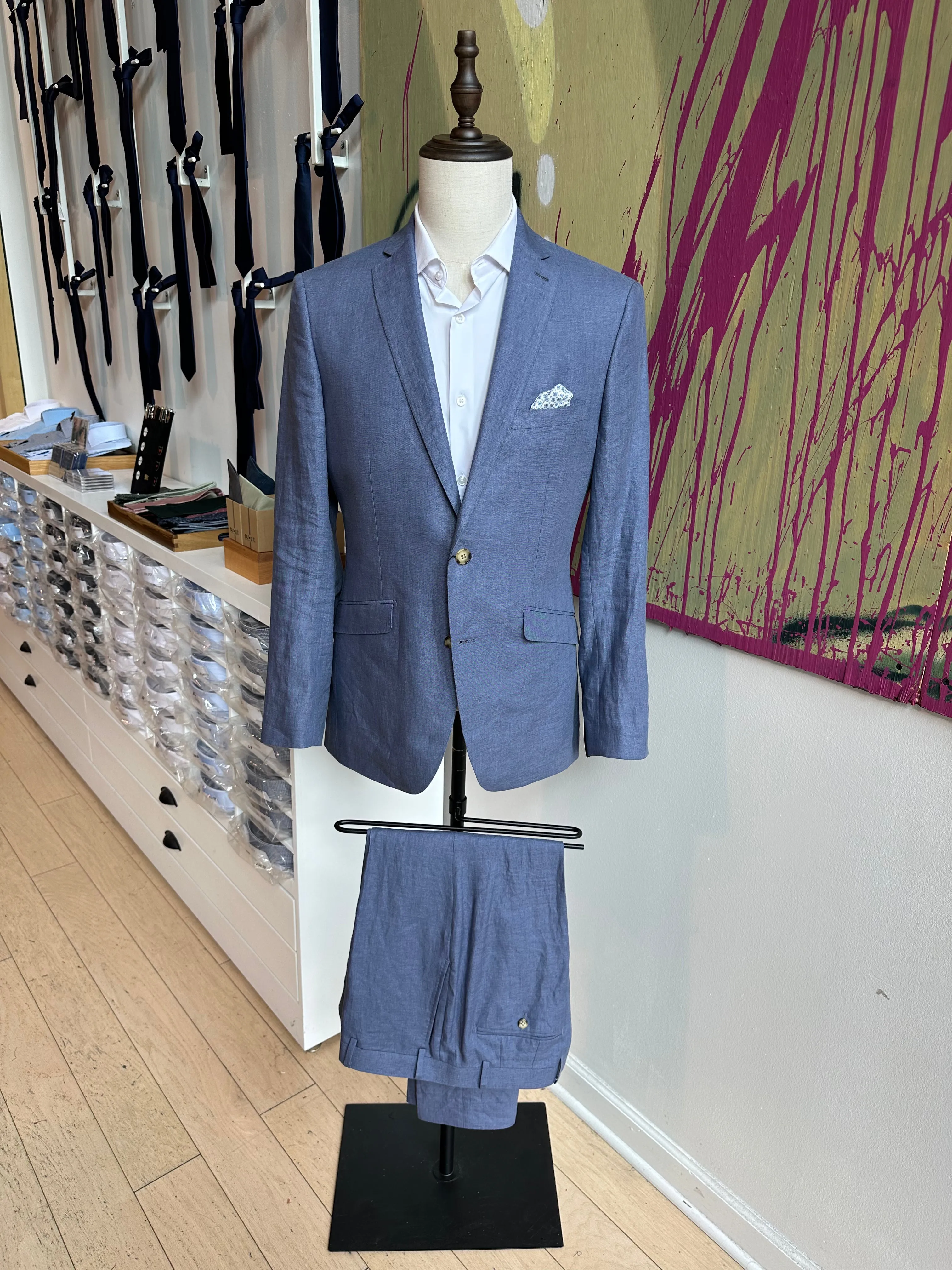 Light Blue Linen Premium Suit Pant