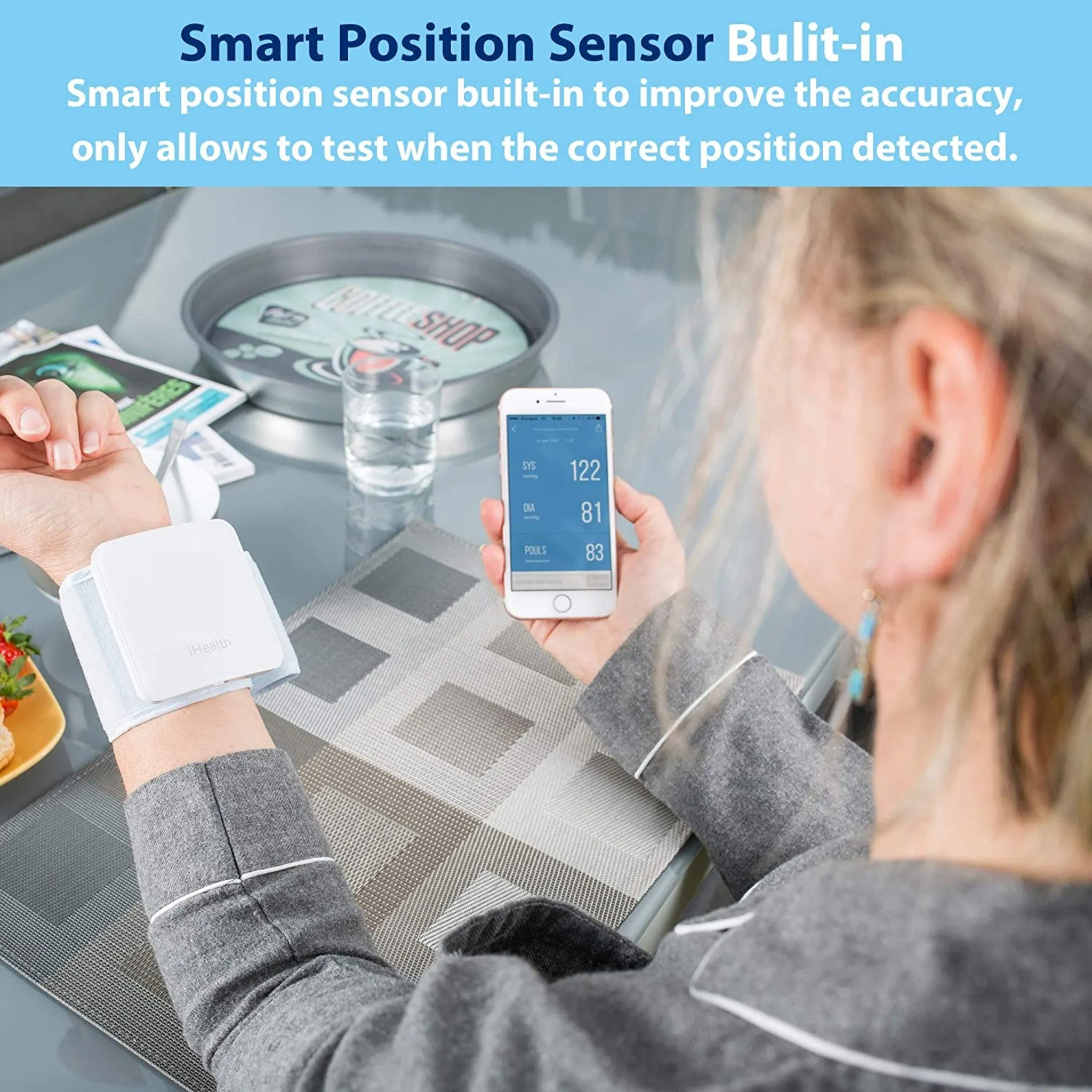 Like New/Unboxed- iHealth Smart Wrist Blood Pressure Monitor, Bluetooth Blood Pressure Cuff