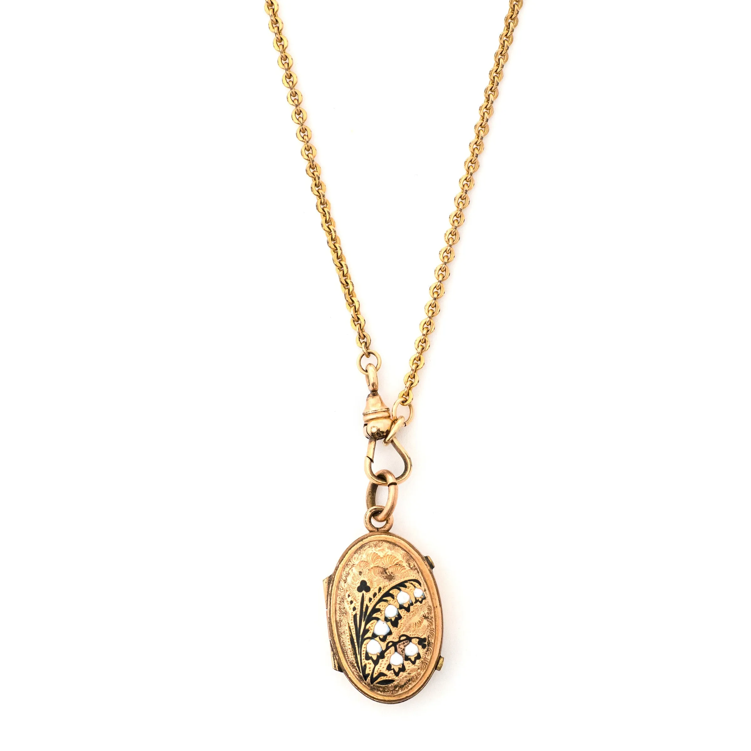 Lily of the Valley Enamel Locket