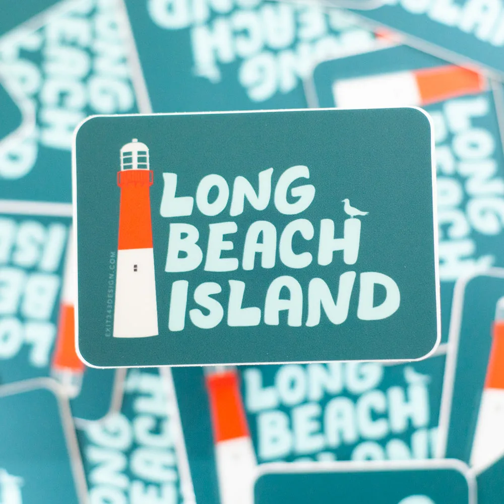 Long Beach Island sticker, Barnegat Lighthouse vinyl sticker, new jersey shore souvenir