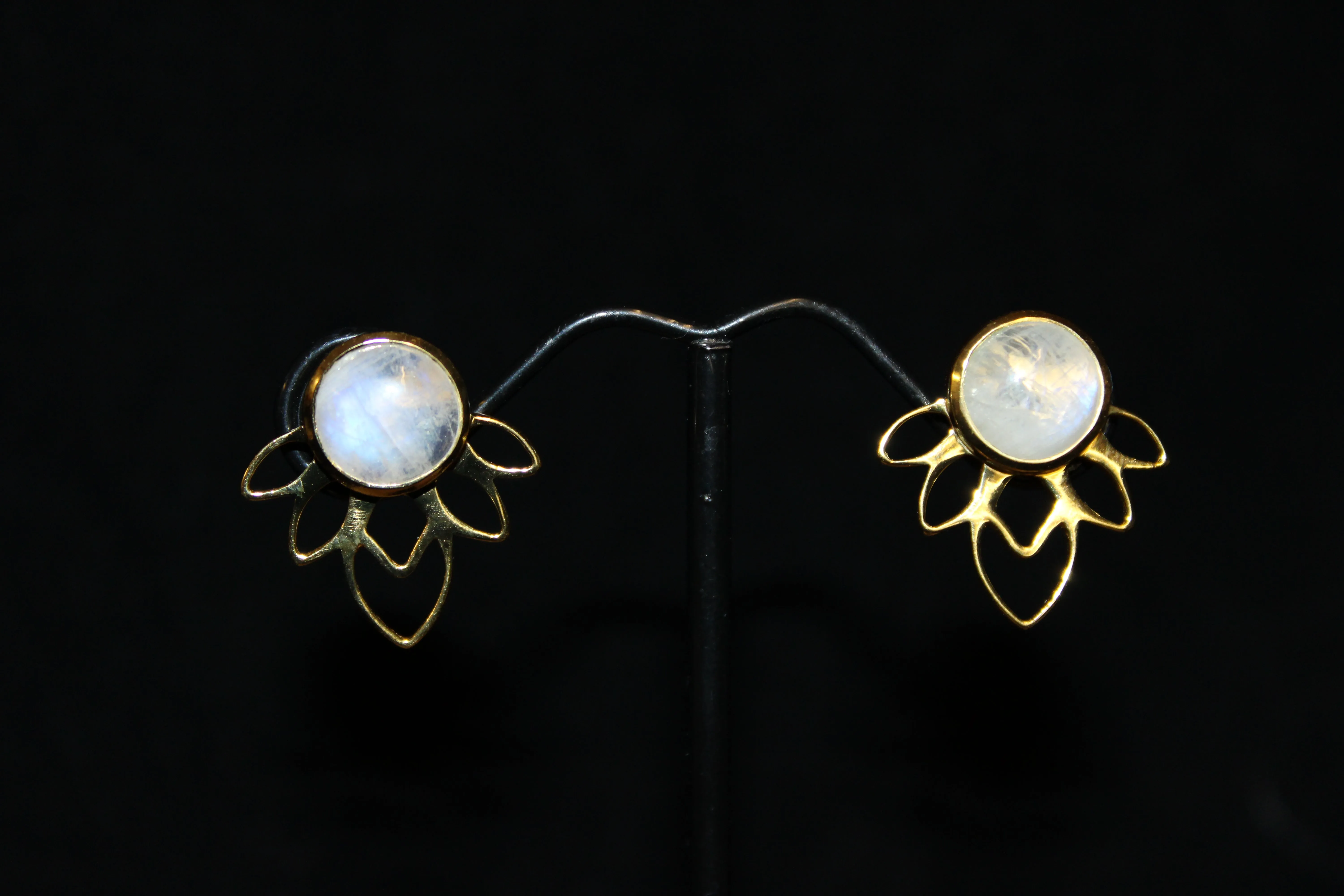 Lotus Moonstone Earrings