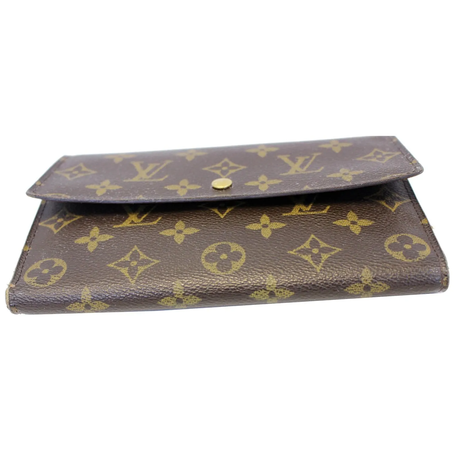 LOUIS VUITTON Alexandra Monogram Canvas Long Wallet Brown