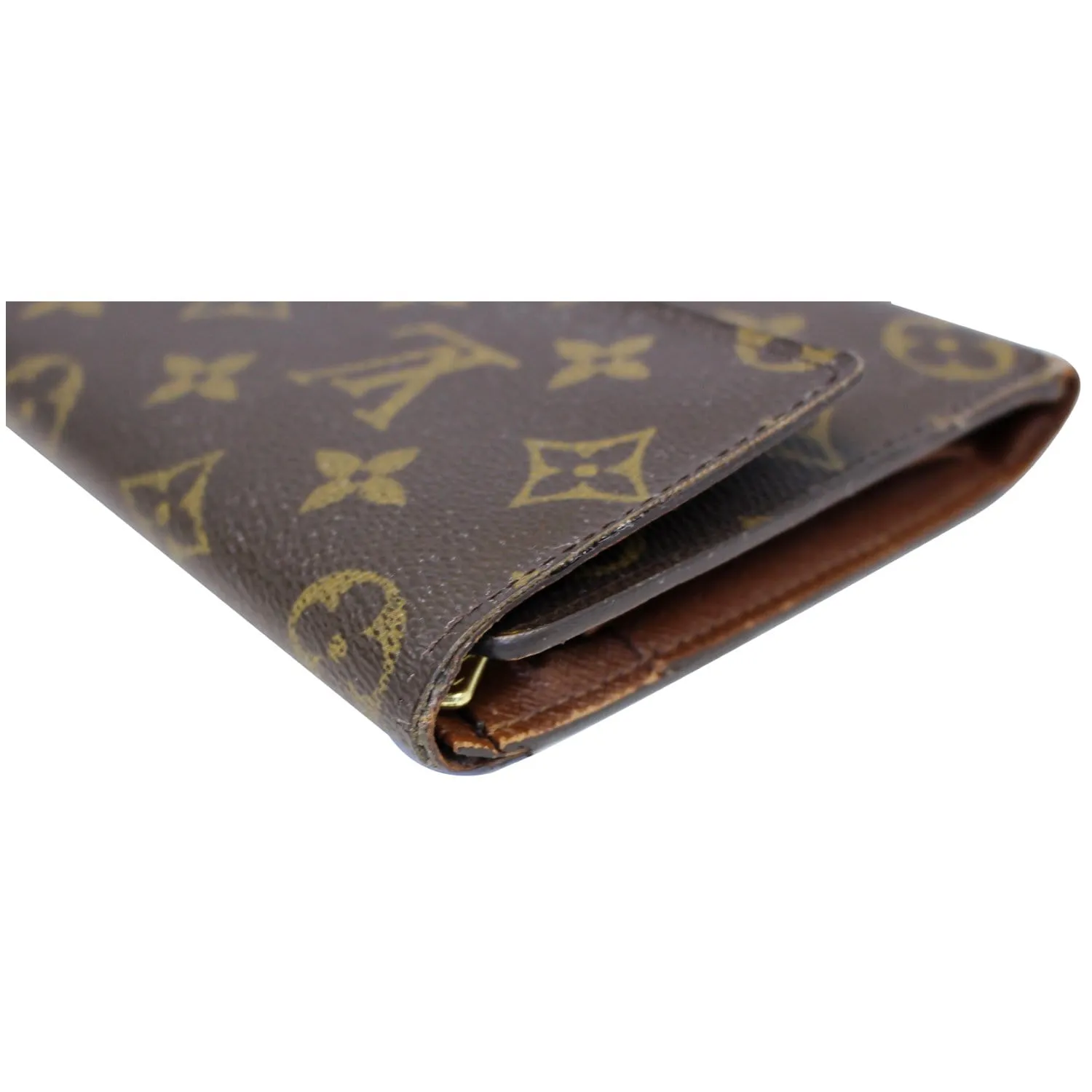 LOUIS VUITTON Alexandra Monogram Canvas Long Wallet Brown