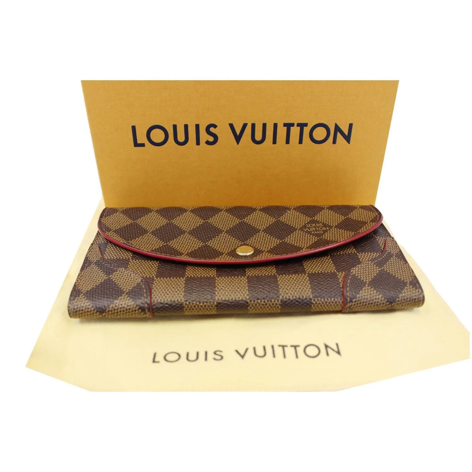 LOUIS VUITTON Caissa Damier Ebene Wallet Brown