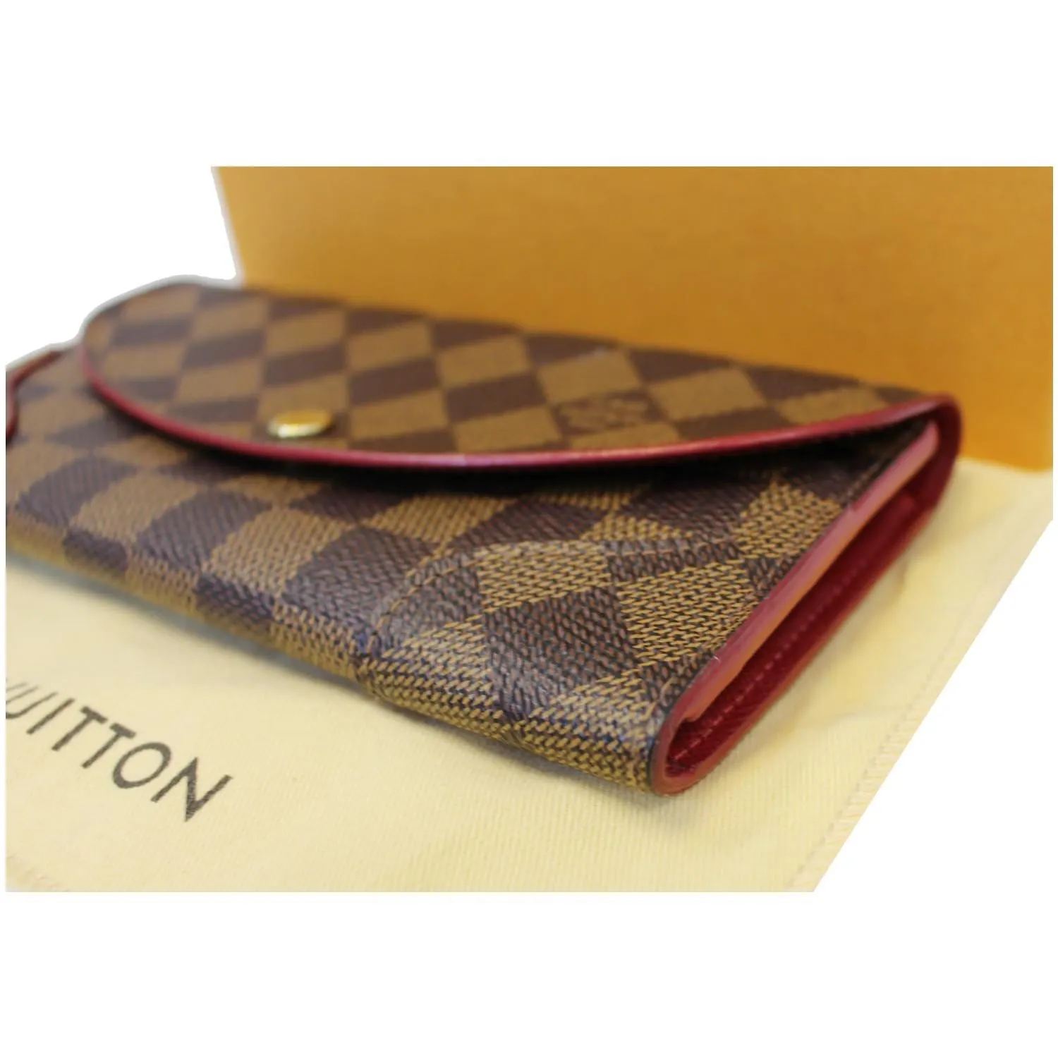 LOUIS VUITTON Caissa Damier Ebene Wallet Brown