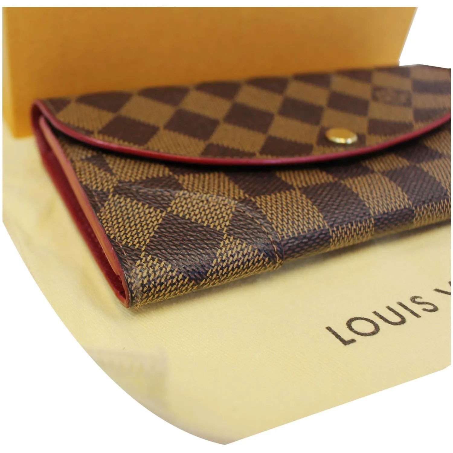 LOUIS VUITTON Caissa Damier Ebene Wallet Brown