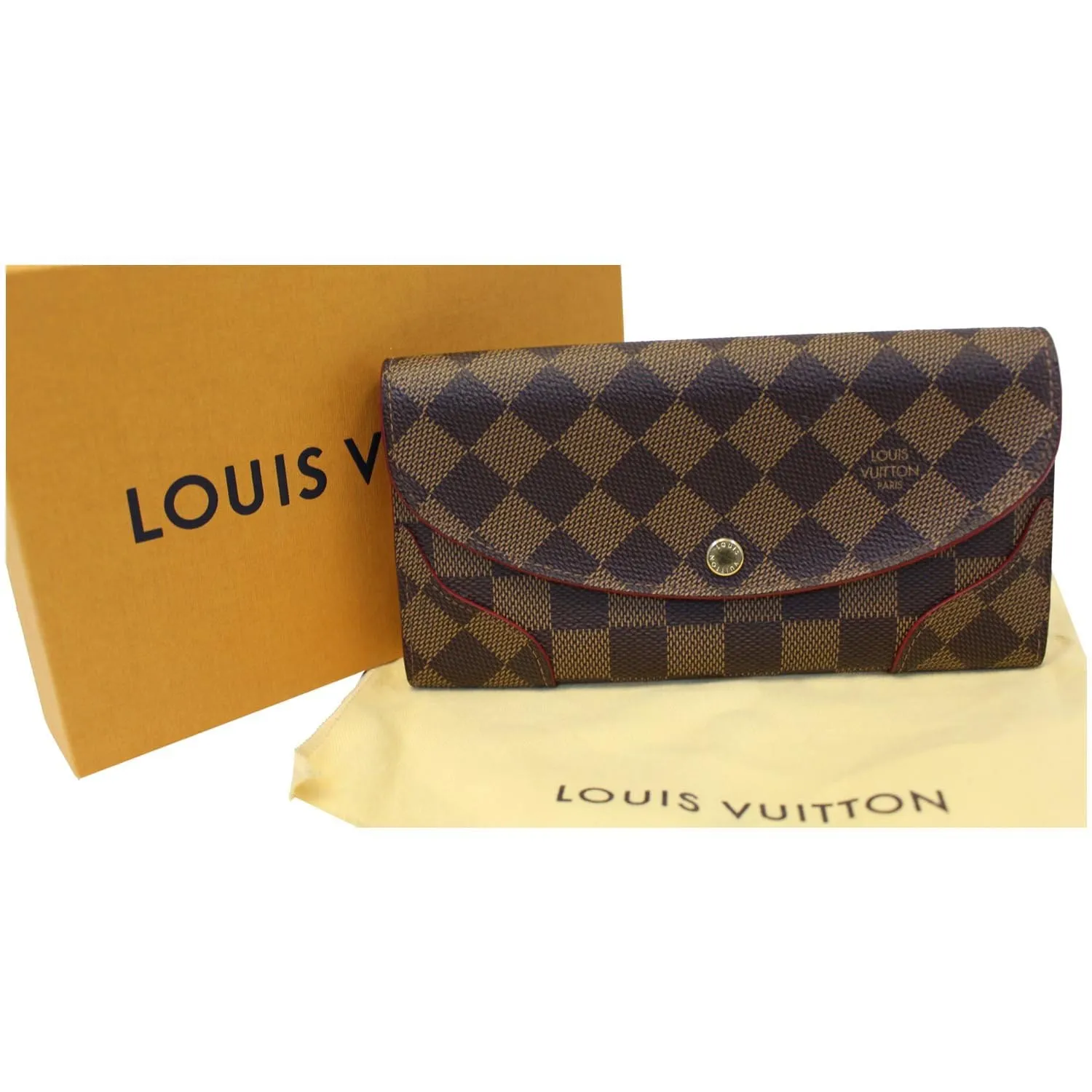 LOUIS VUITTON Caissa Damier Ebene Wallet Brown