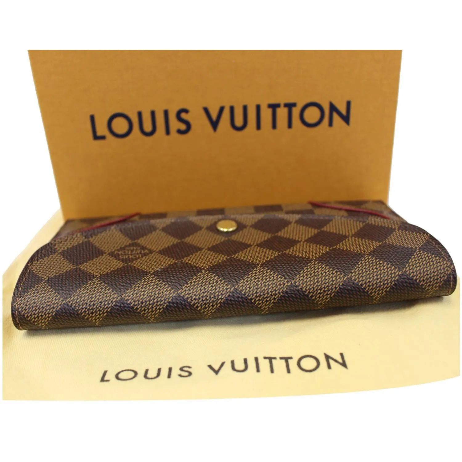 LOUIS VUITTON Caissa Damier Ebene Wallet Brown