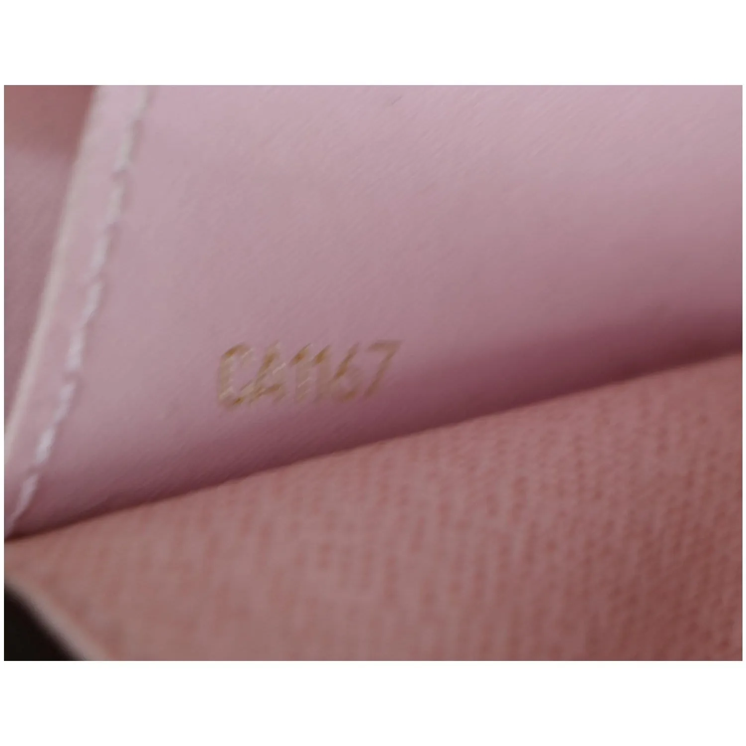 LOUIS VUITTON Caissa Damier Ebene Wallet Rose Ballerine