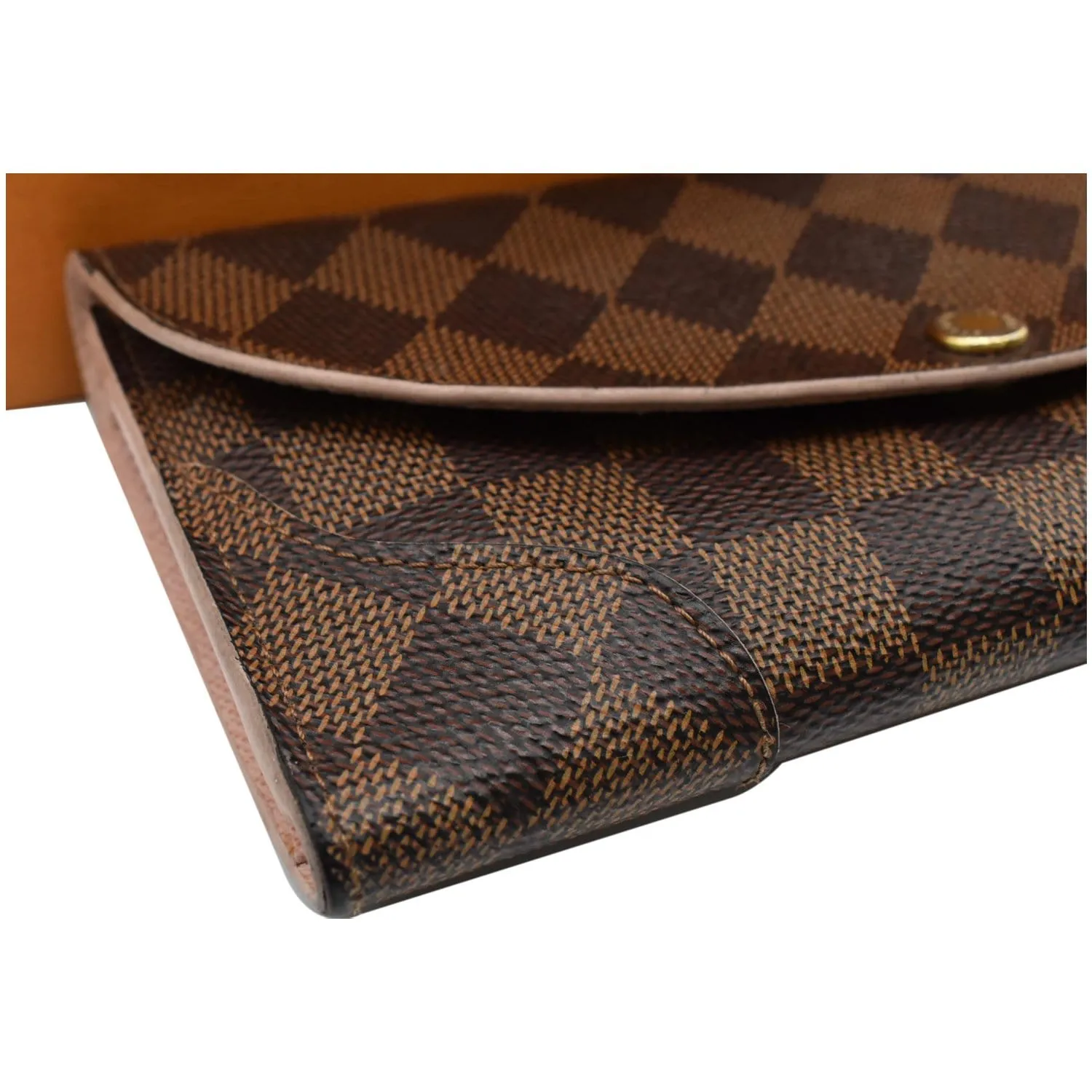 LOUIS VUITTON Caissa Damier Ebene Wallet Rose Ballerine