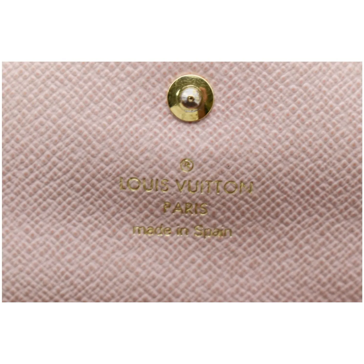 LOUIS VUITTON Caissa Damier Ebene Wallet Rose Ballerine