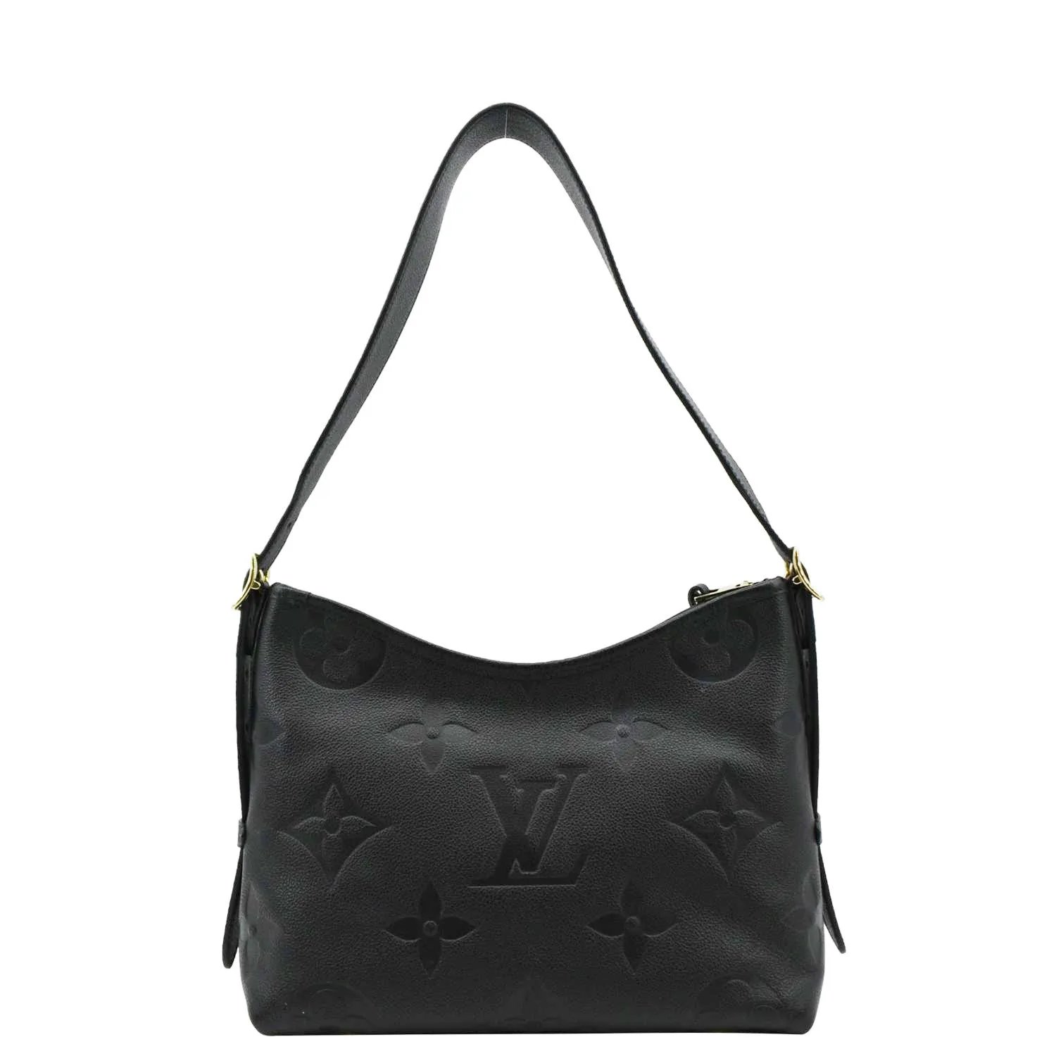 LOUIS VUITTON Carryall PM Monogram Empreinte Leather Shoulder Bag Black