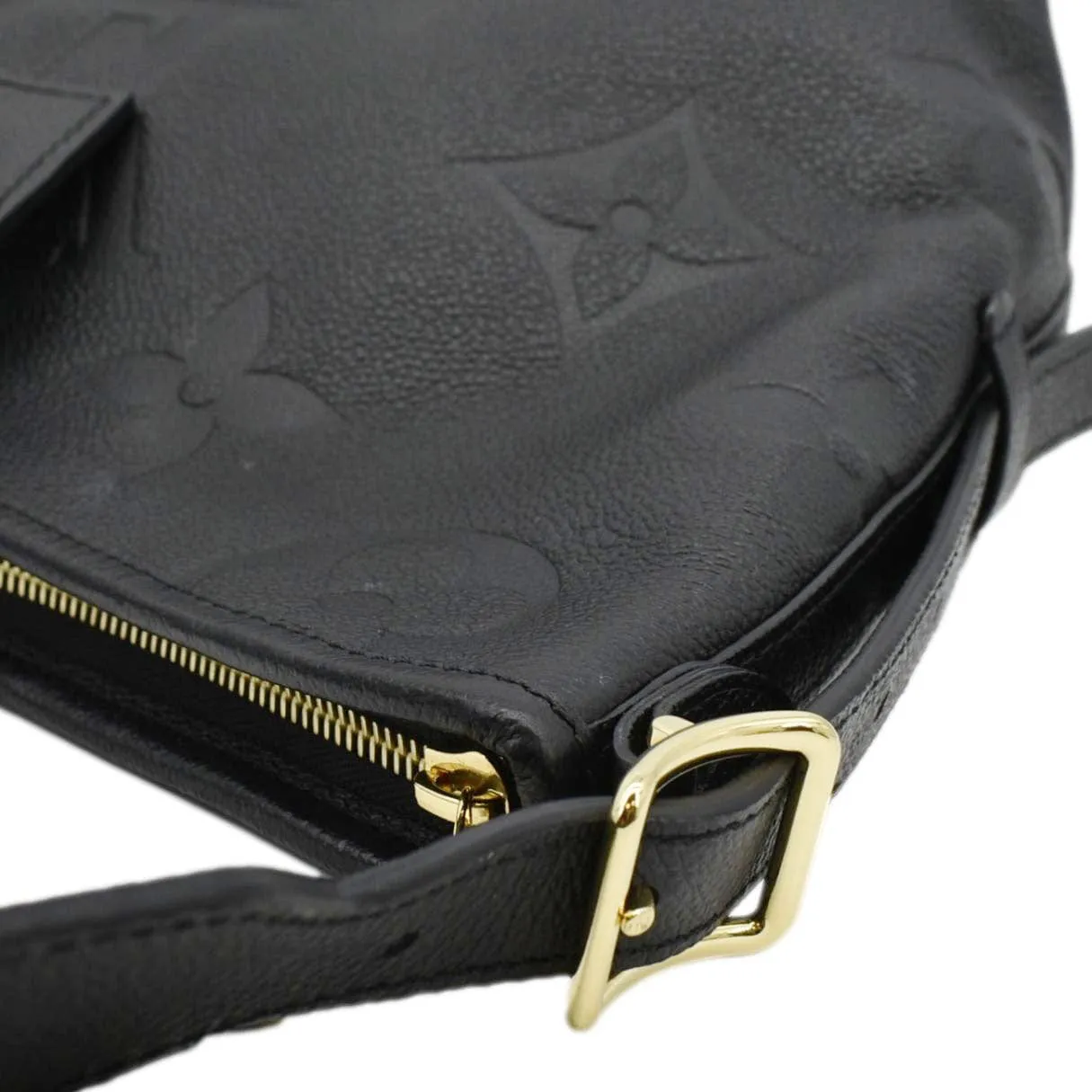 LOUIS VUITTON Carryall PM Monogram Empreinte Leather Shoulder Bag Black