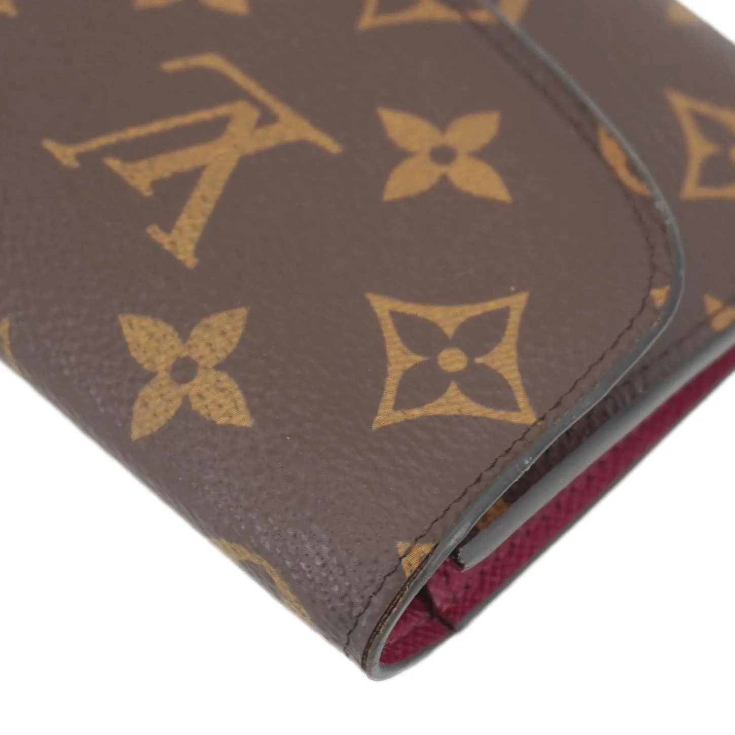 LOUIS VUITTON Emilie Monogram Canvas Wallet Fuchsia
