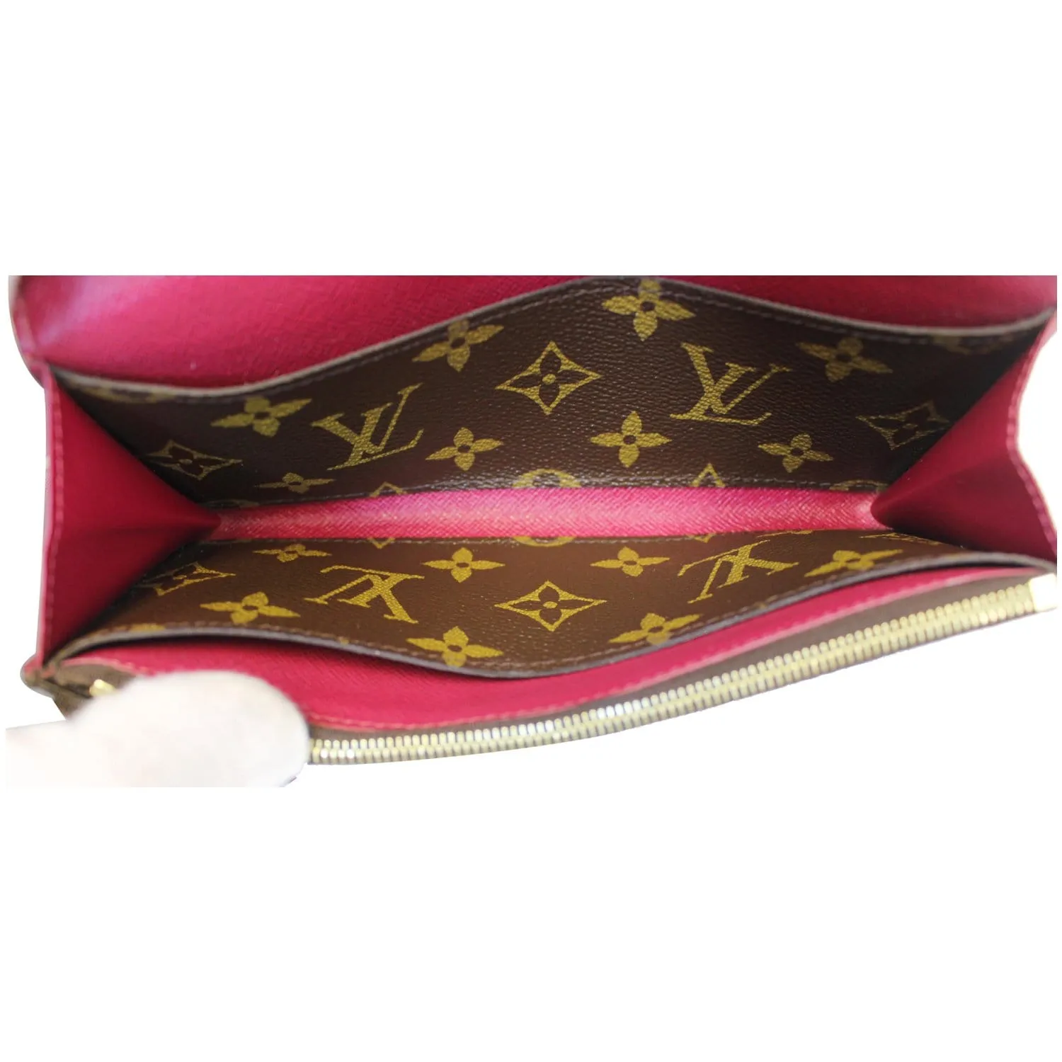 LOUIS VUITTON Emilie Monogram Canvas Wallet Fuchsia
