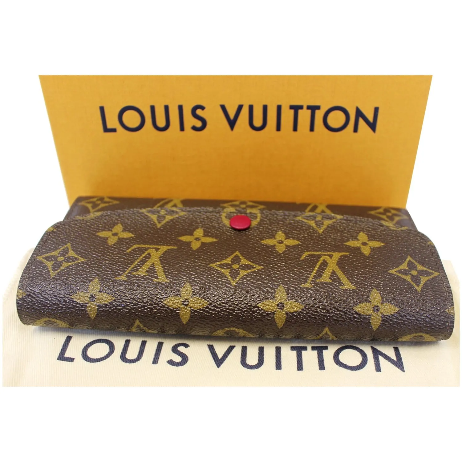 LOUIS VUITTON Emilie Monogram Canvas Wallet Fuchsia