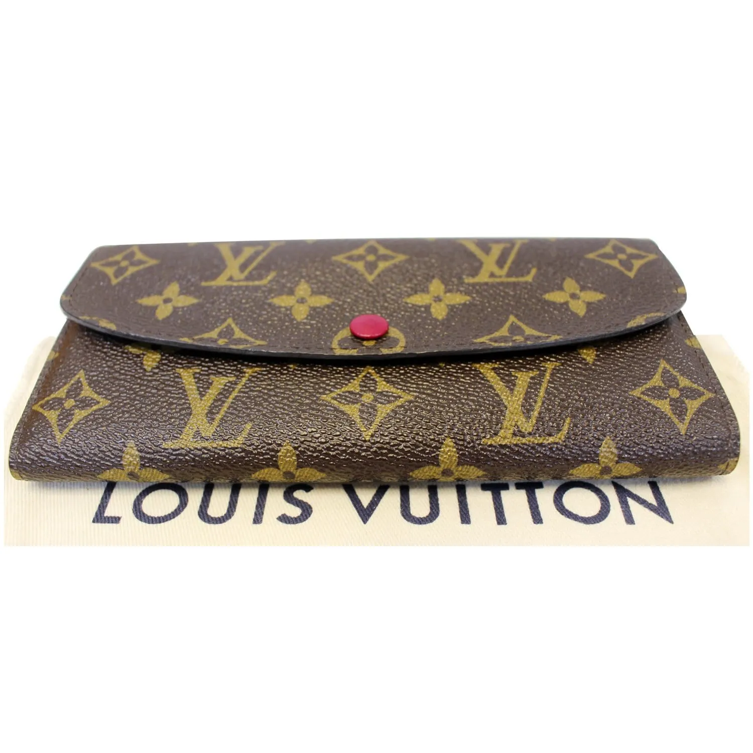 LOUIS VUITTON Emilie Monogram Canvas Wallet Fuchsia