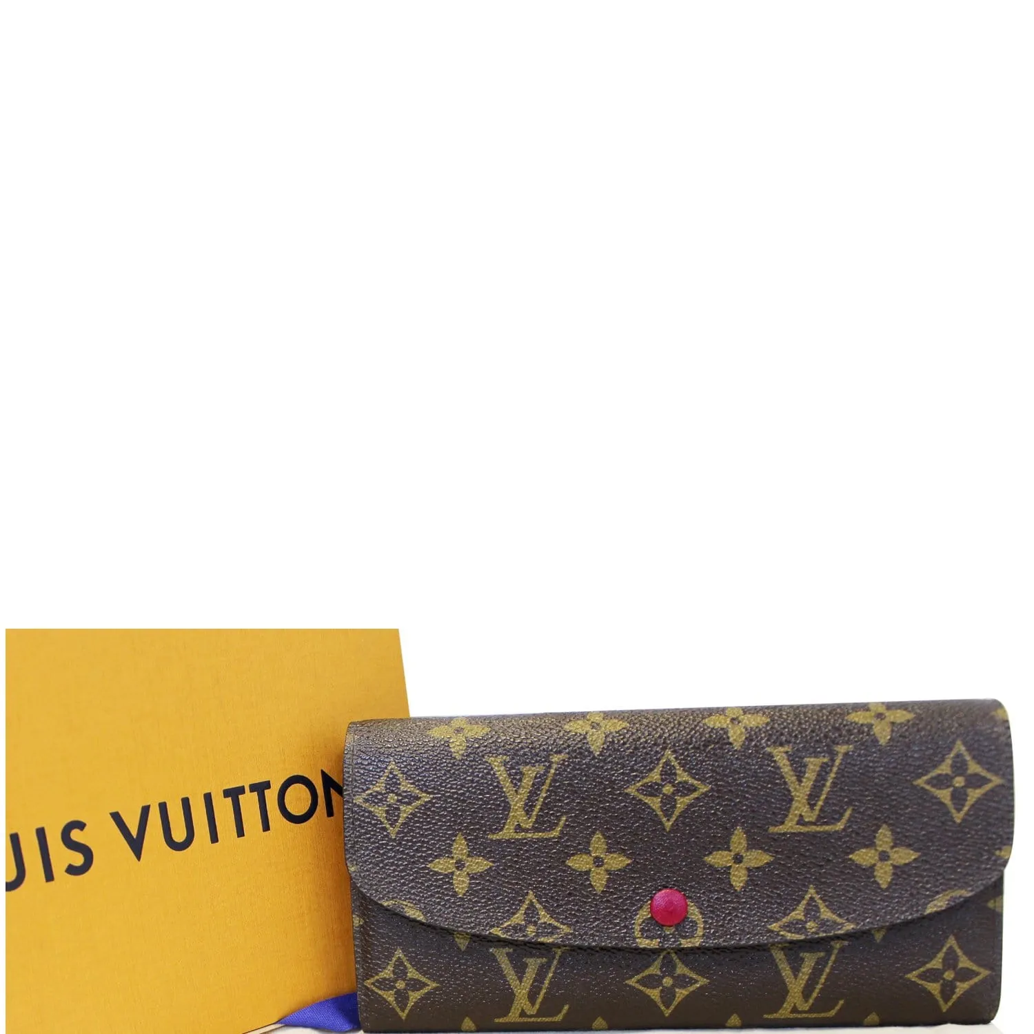 LOUIS VUITTON Emilie Monogram Canvas Wallet Fuchsia