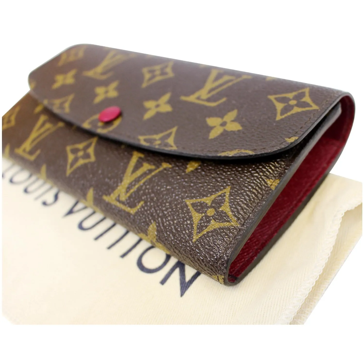 LOUIS VUITTON Emilie Monogram Canvas Wallet Fuchsia