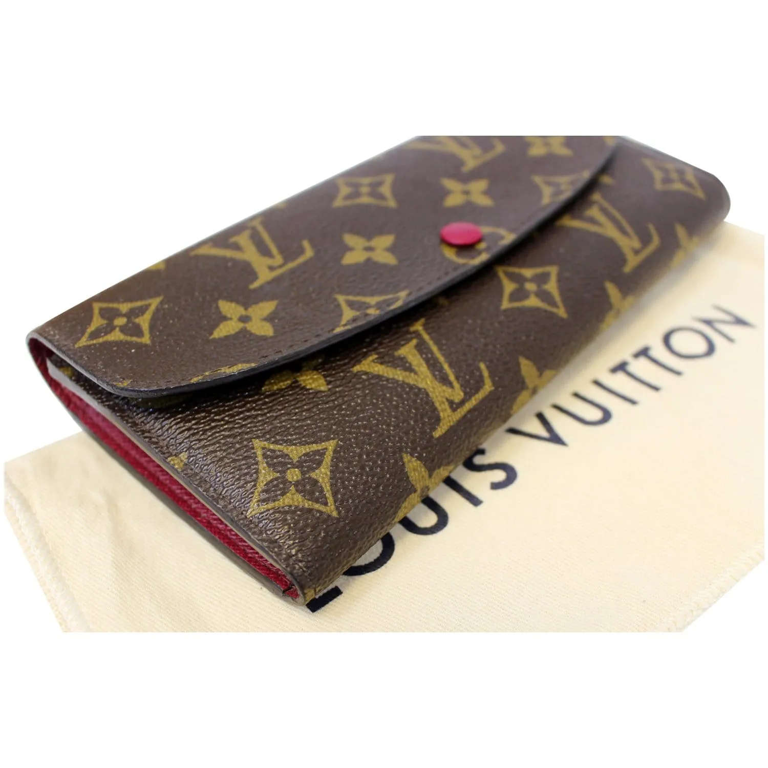 LOUIS VUITTON Emilie Monogram Canvas Wallet Fuchsia
