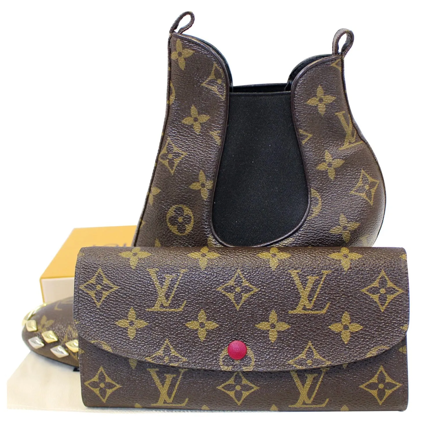LOUIS VUITTON Emilie Monogram Canvas Wallet Fuchsia