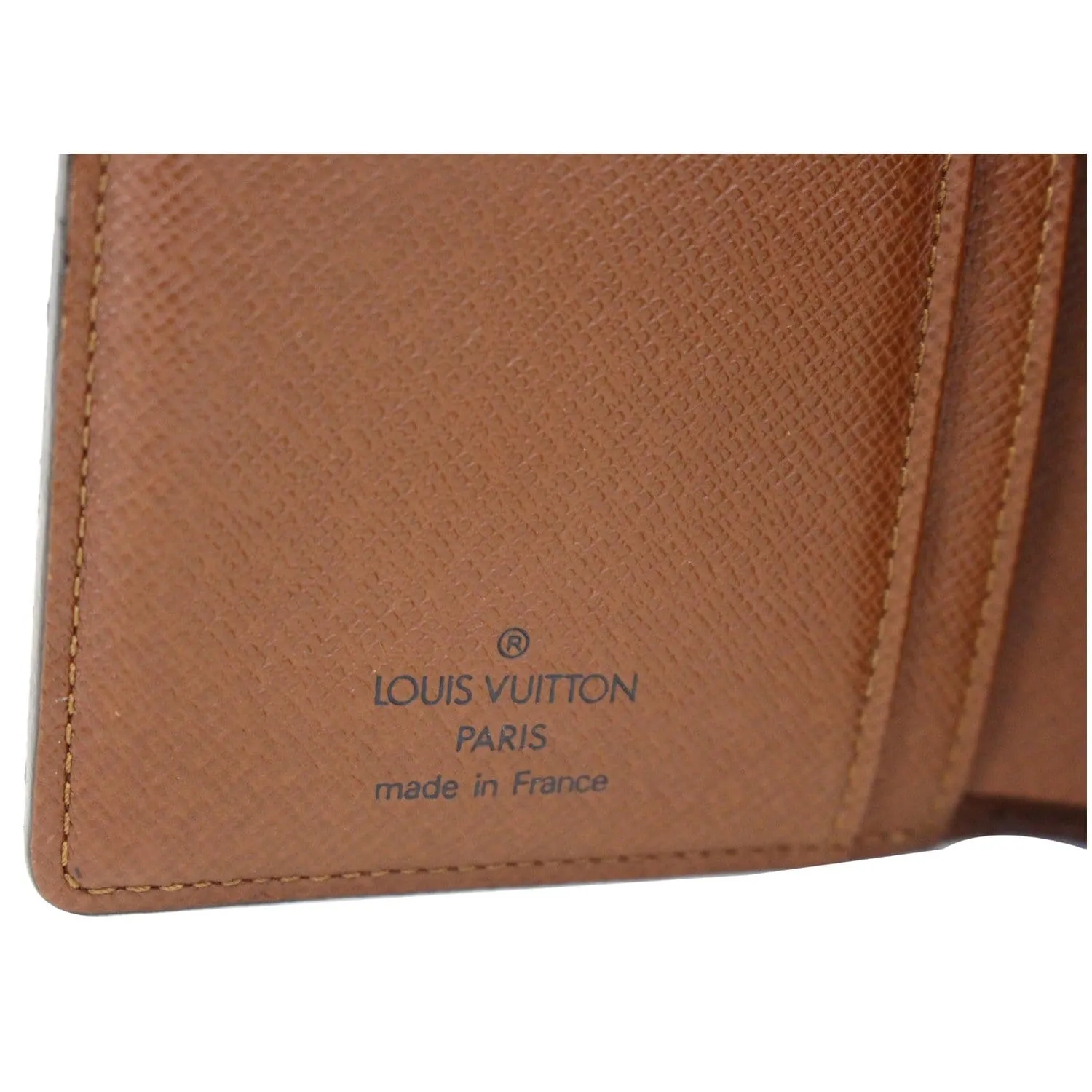LOUIS VUITTON French Kisslock Monogram Canvas Wallet Brown