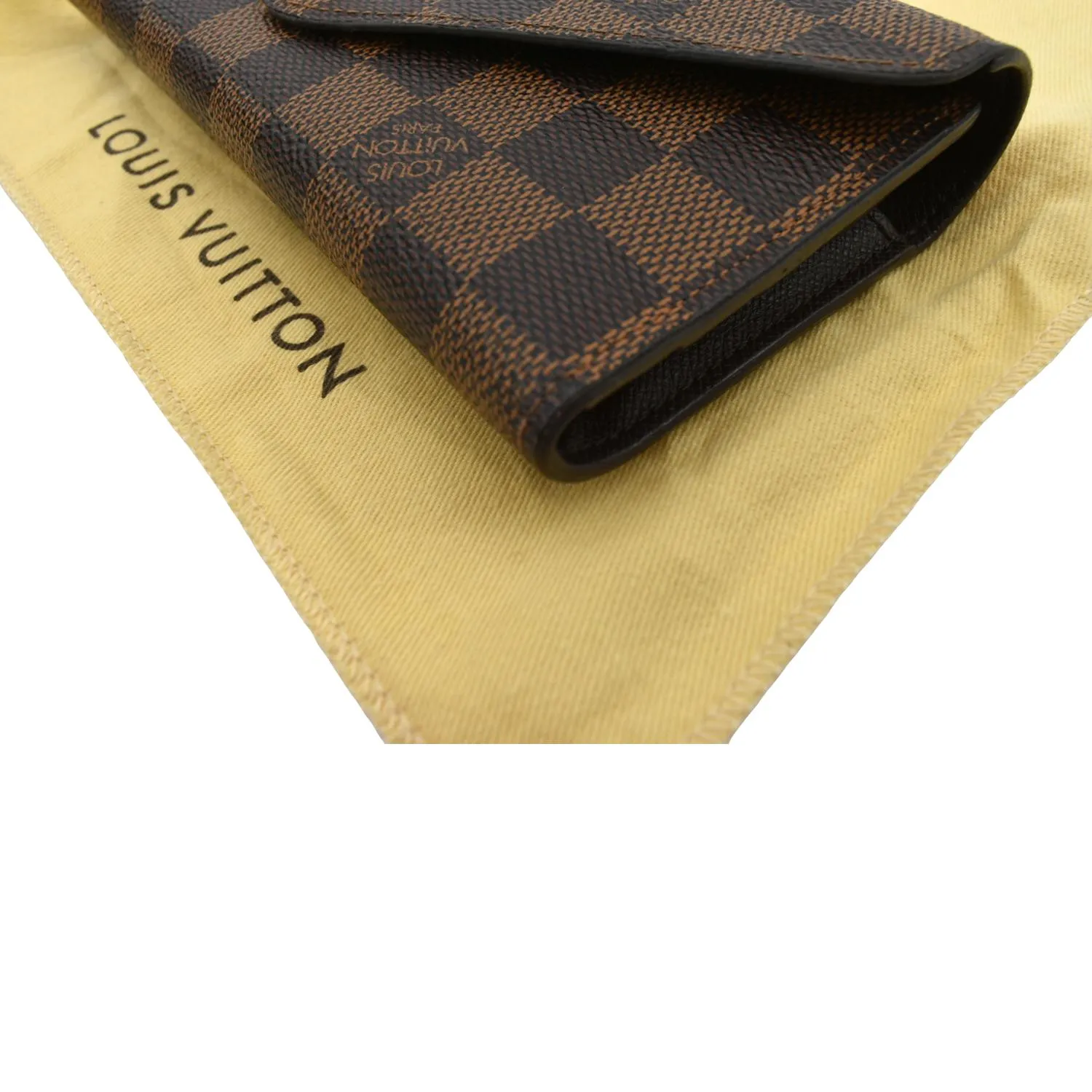 LOUIS VUITTON Josephine Damier Ebene Wallet Brown