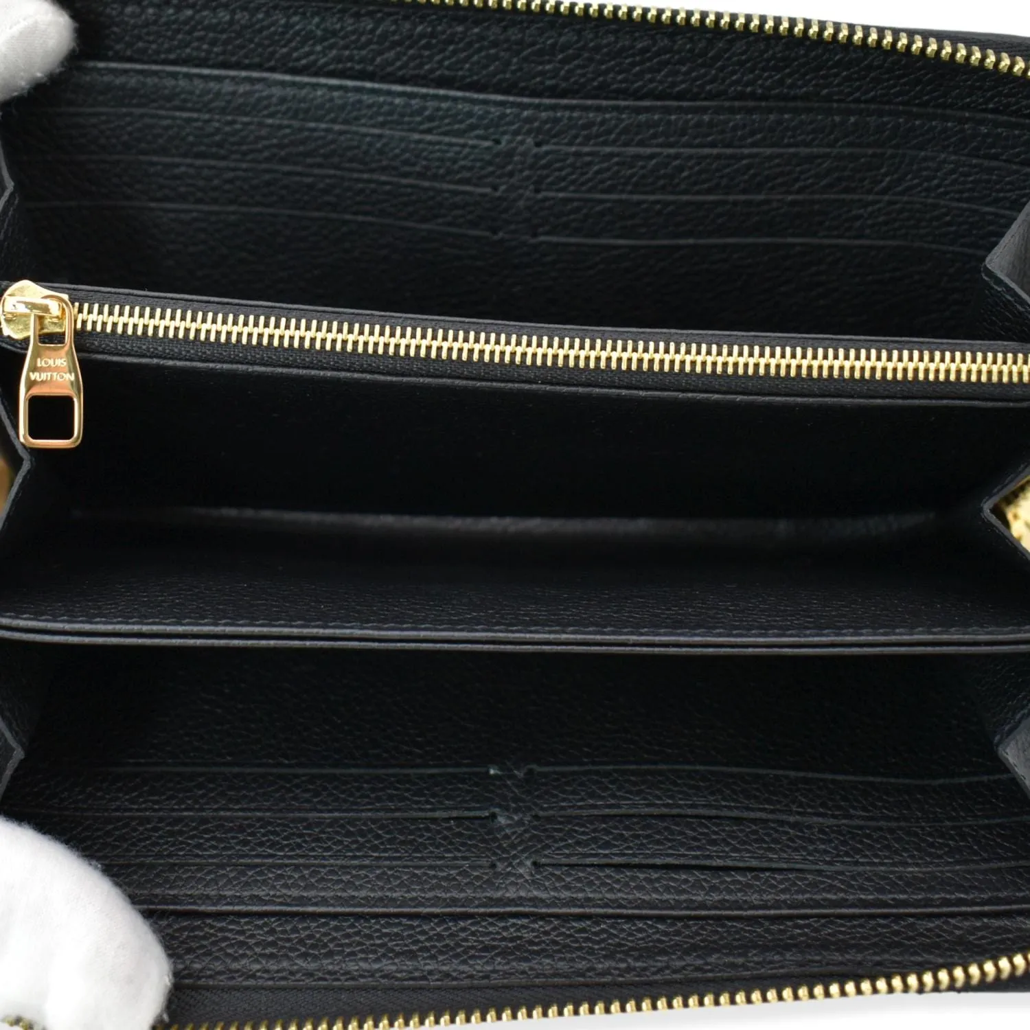 LOUIS VUITTON Monogram Empreinte Leather Zippy Wallet Black