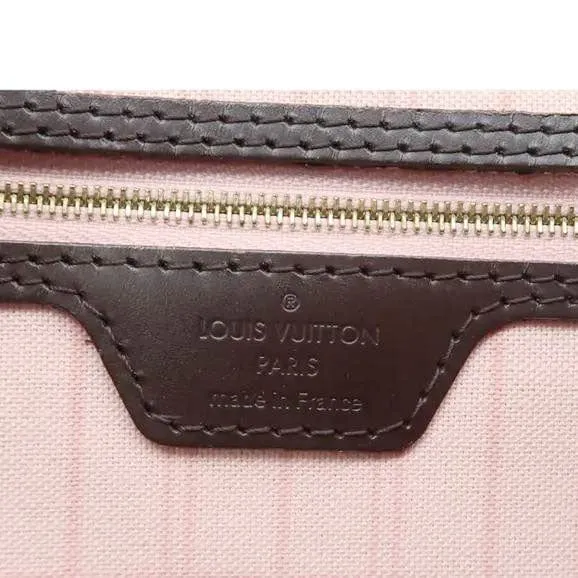 LOUIS VUITTON  Neverfull MM Damier Ebene Shoulder Bag Rose ballerine