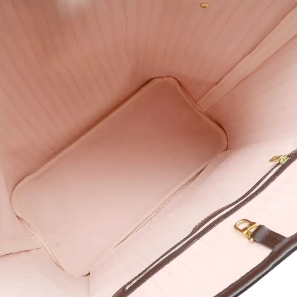 LOUIS VUITTON  Neverfull MM Damier Ebene Shoulder Bag Rose ballerine