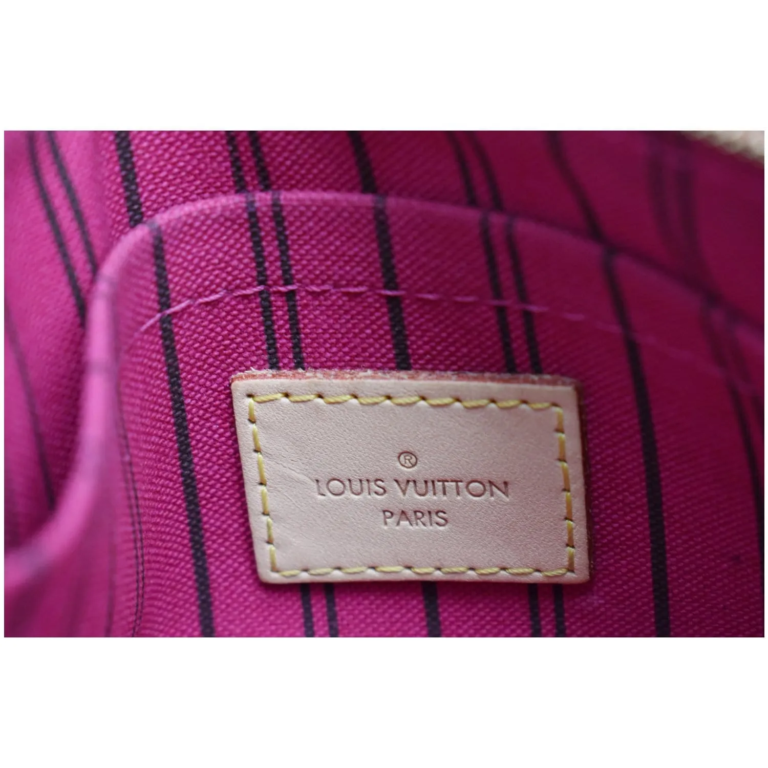 LOUIS VUITTON Neverfull MM Monogram Canvas Pochette Wristlet Pouch Brown