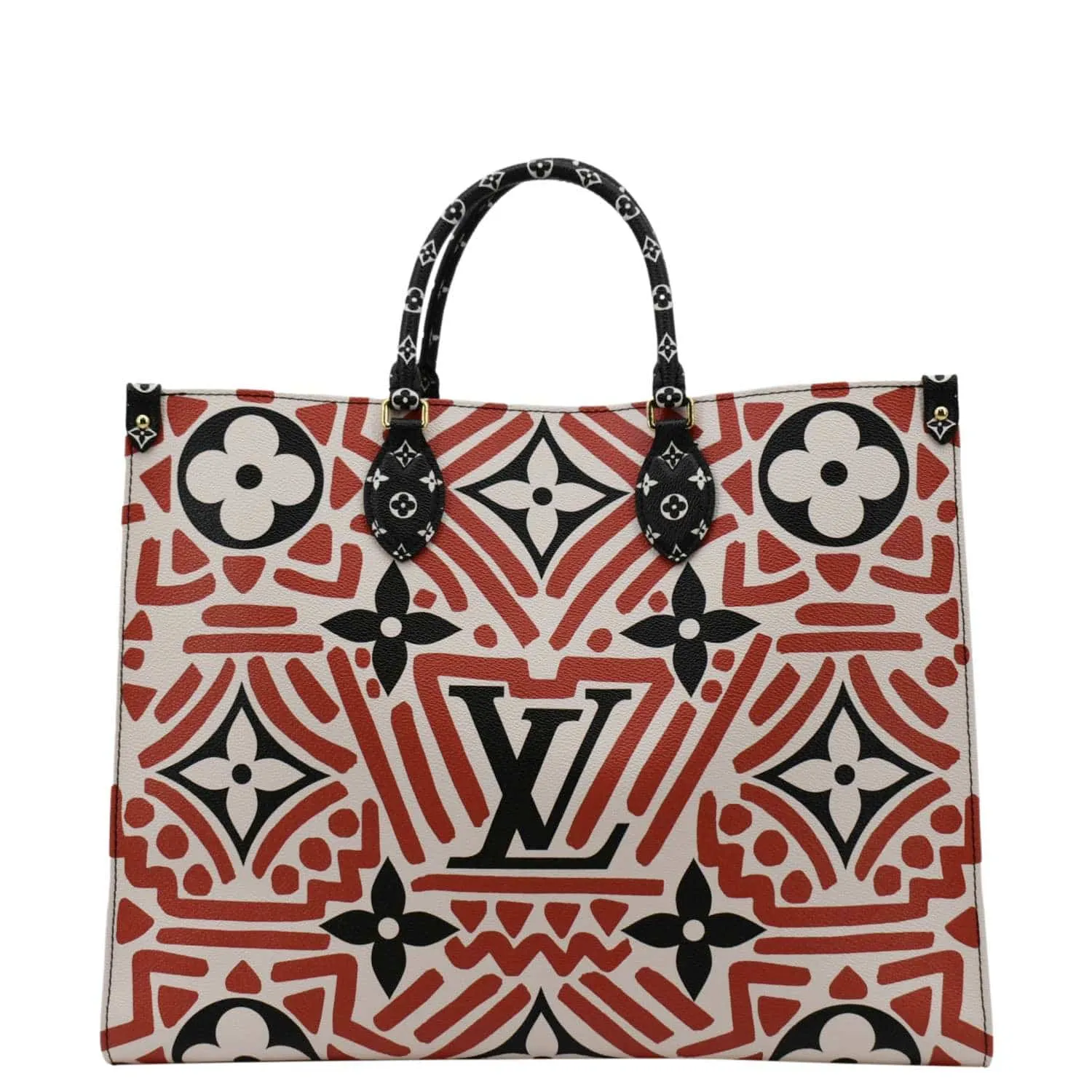 LOUIS VUITTON Onthego GM Crafty Monogram Giant Canvas Shoulder Bag Red