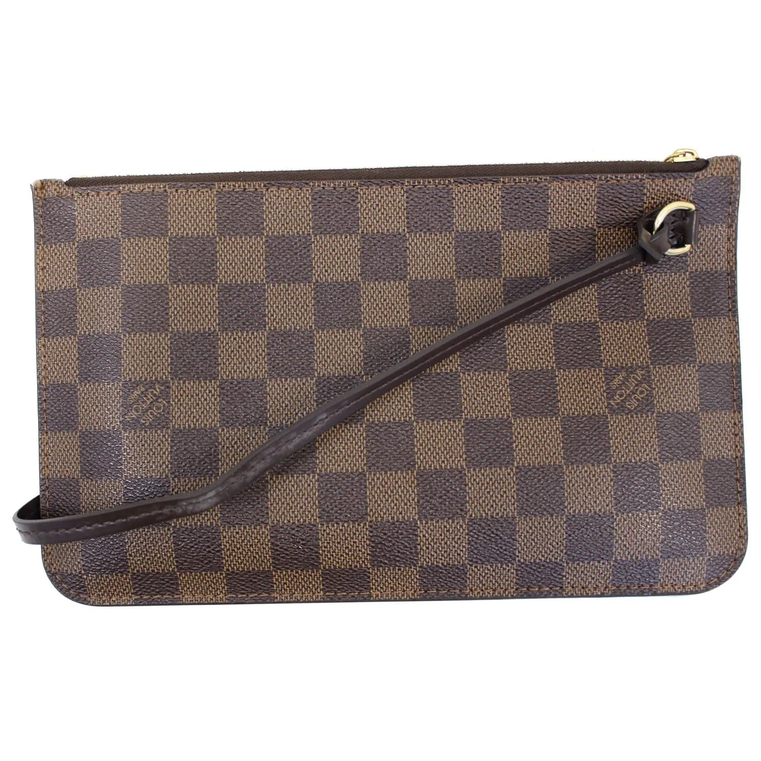 LOUIS VUITTON Pochette Wristlet Pouch Damier Ebene Neverfull MM/GM Brown