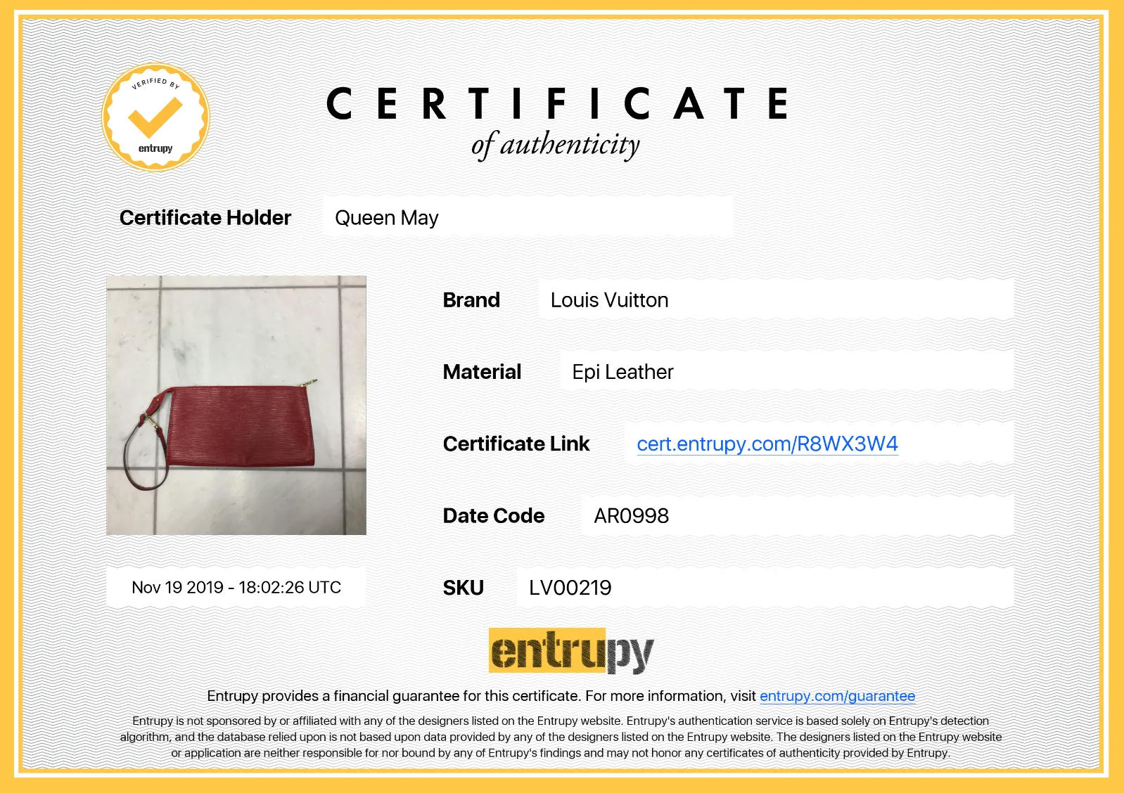 Louis Vuitton Red Epi Pochette