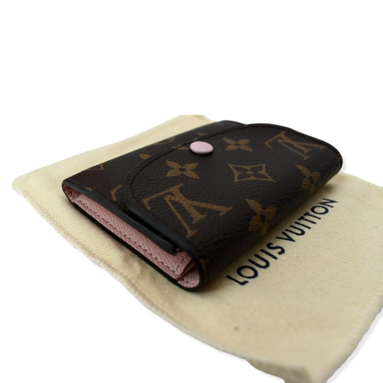 LOUIS VUITTON Rosalie Monogram Canvas Coin Wallet Rose Ballerine