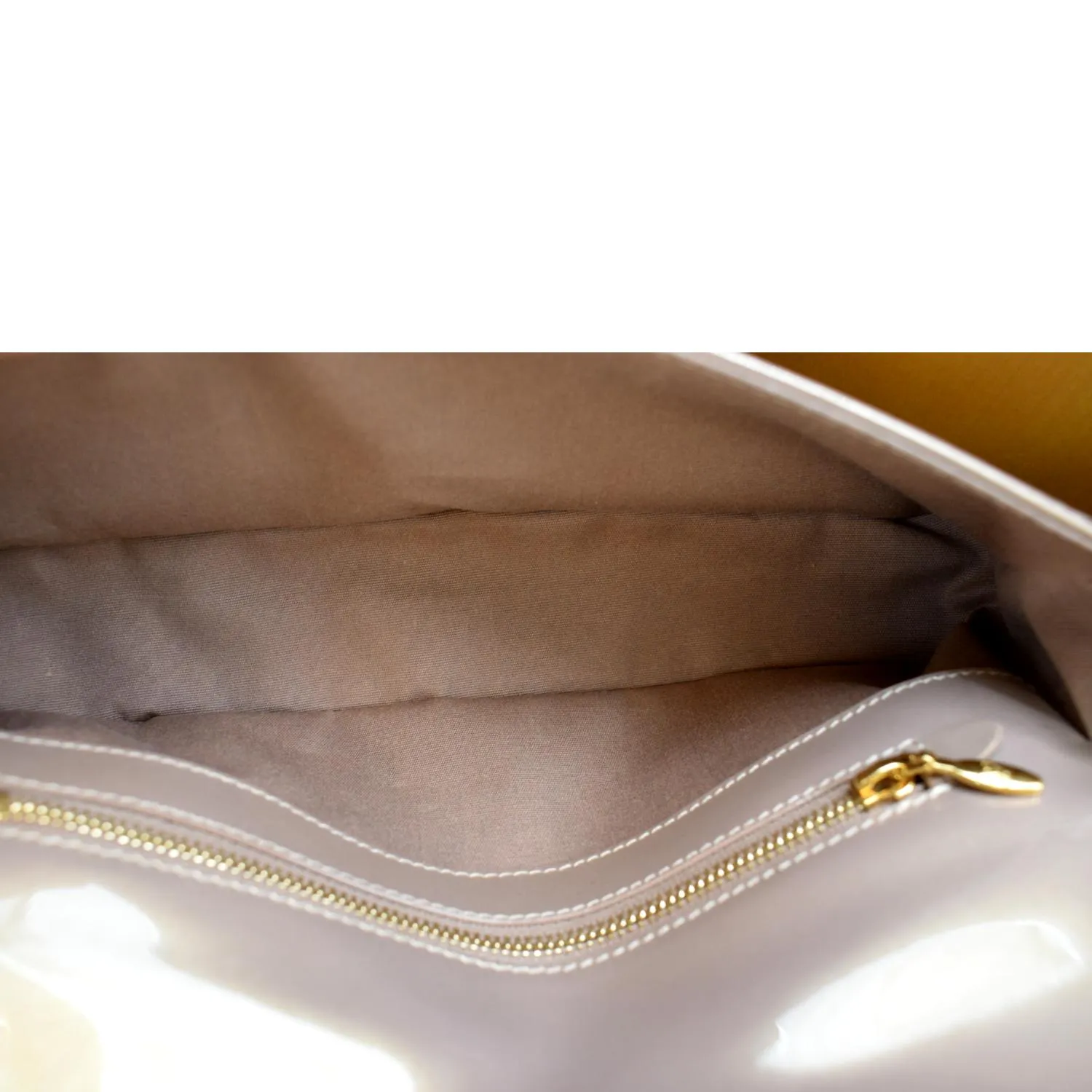 LOUIS VUITTON Sobe Pochette Vernis Leather Clutch Bag Bronze