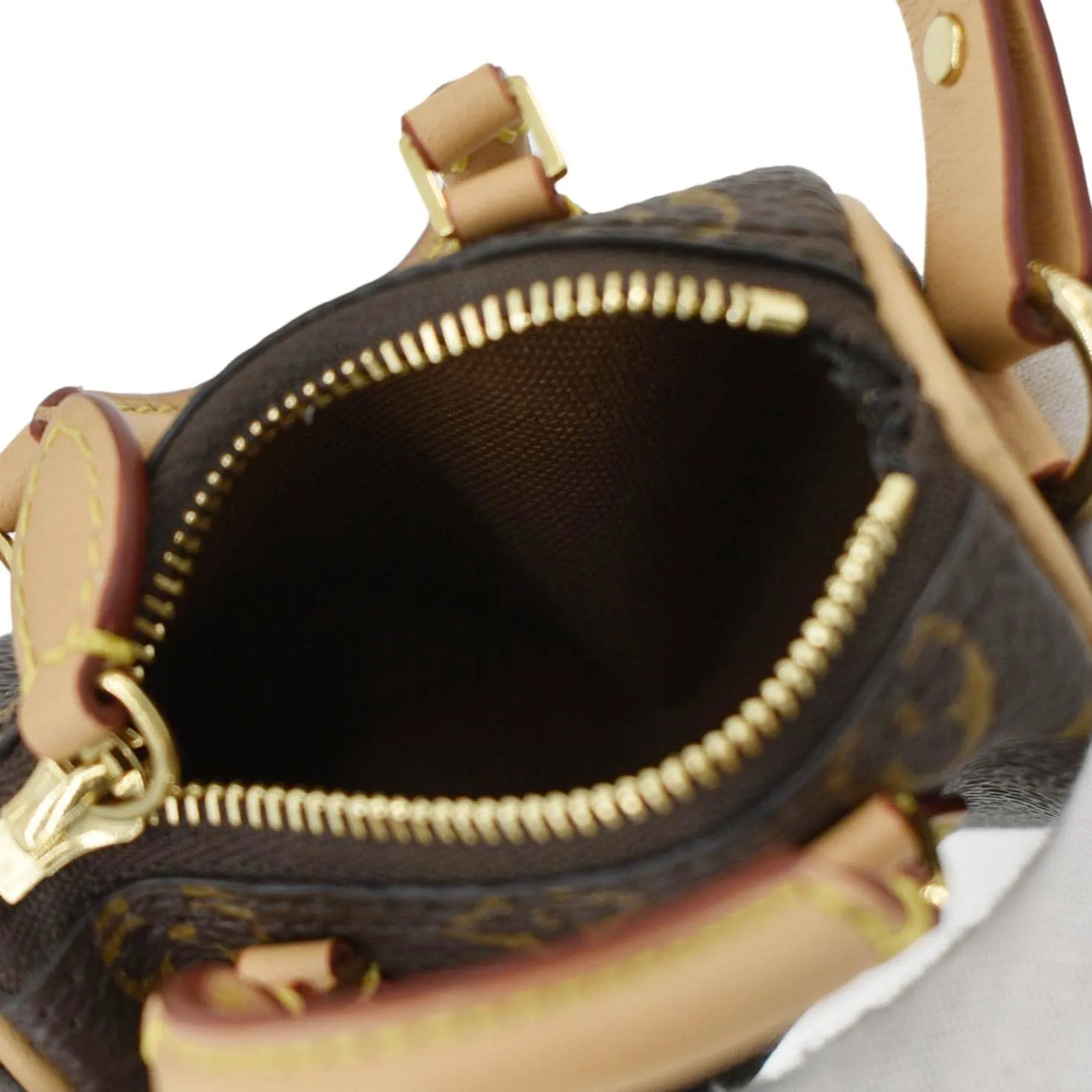 LOUIS VUITTON Speedy Monogram Canvas Bag Charm Brown