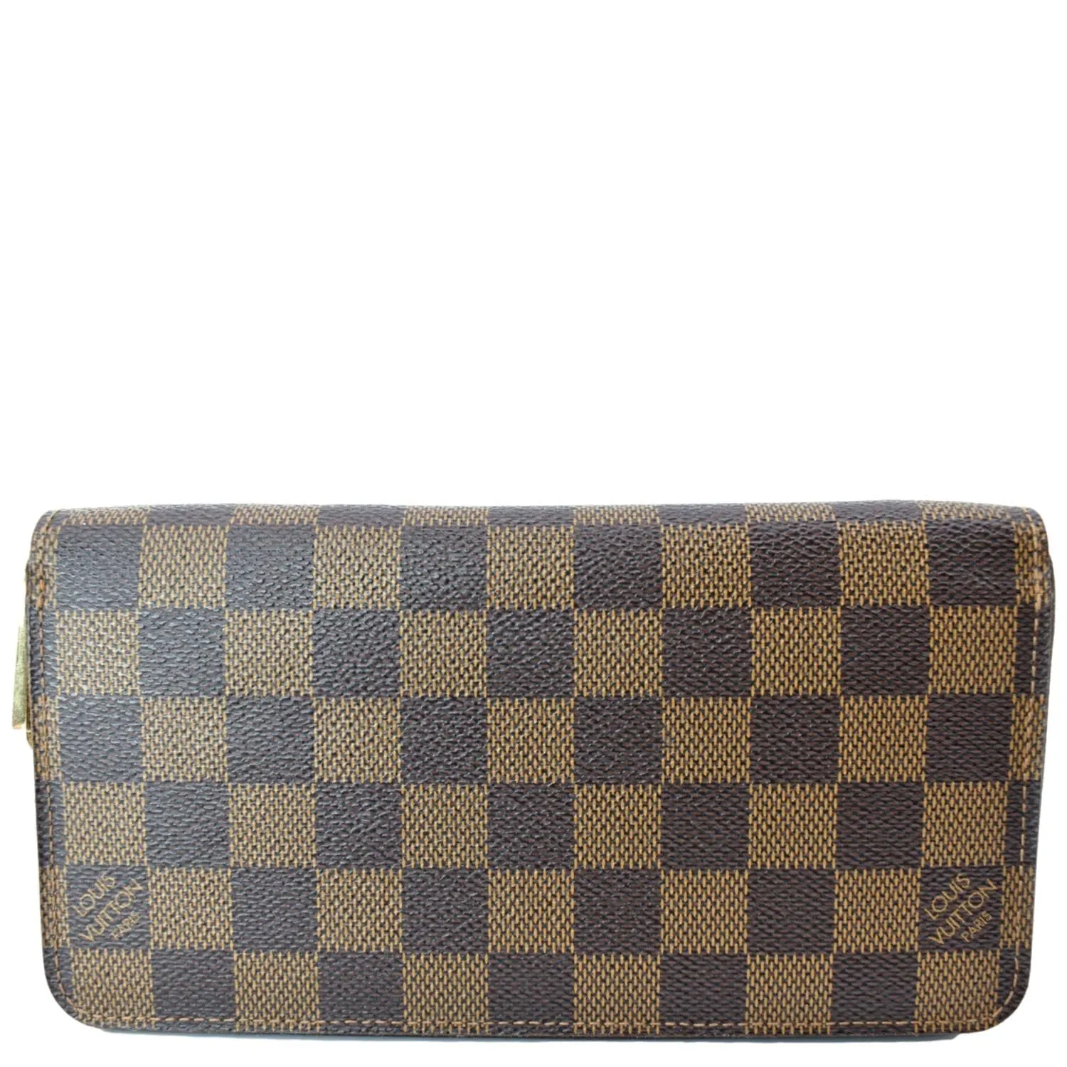 LOUIS VUITTON Zippy Long Damier Ebene Wallet Brown