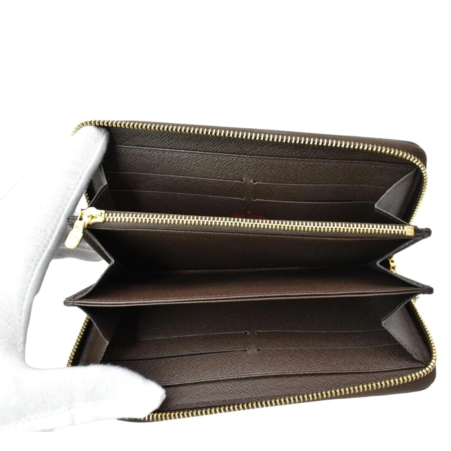 LOUIS VUITTON Zippy Long Damier Ebene Wallet Brown