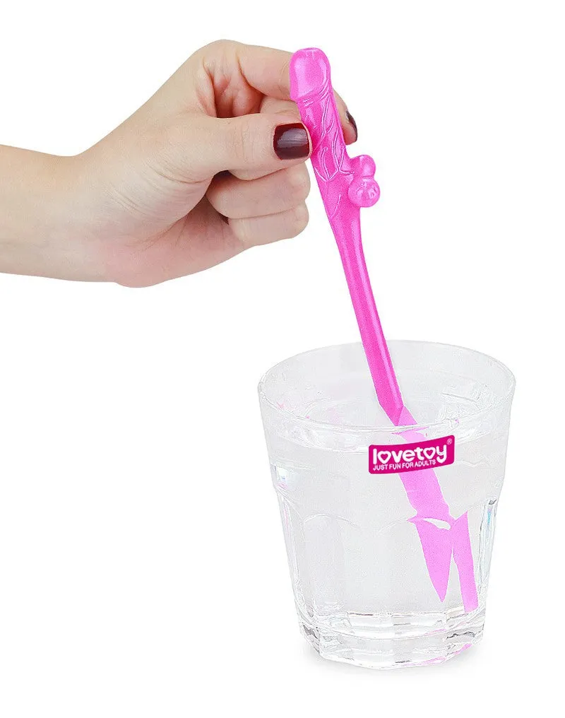 Lovetoy - Herbruikbare Piemel Drinkrietjes - Multicolour