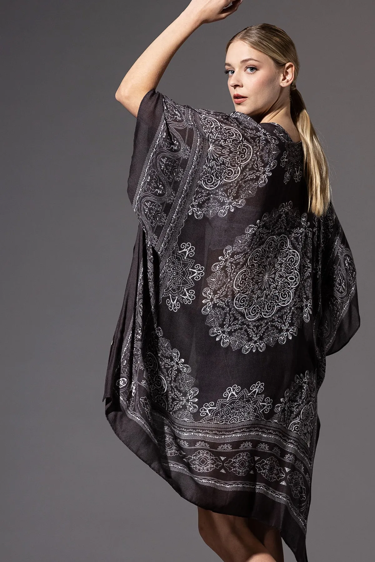 mandala print kimono
