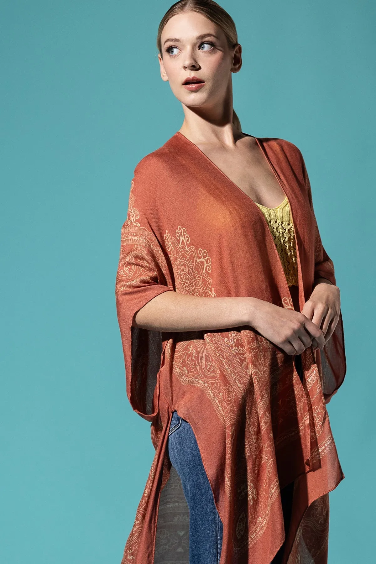 mandala print kimono