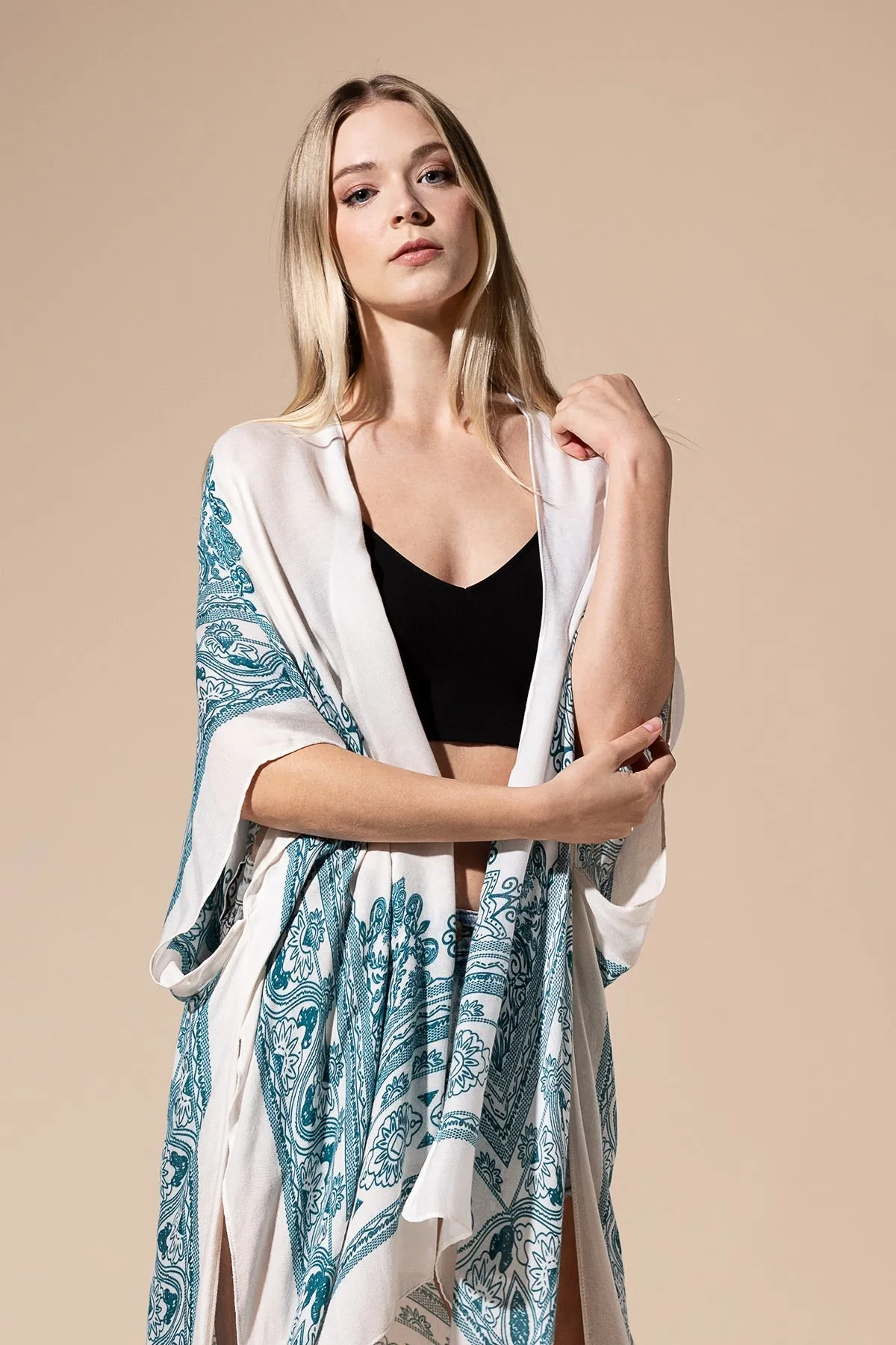 mandala print kimono