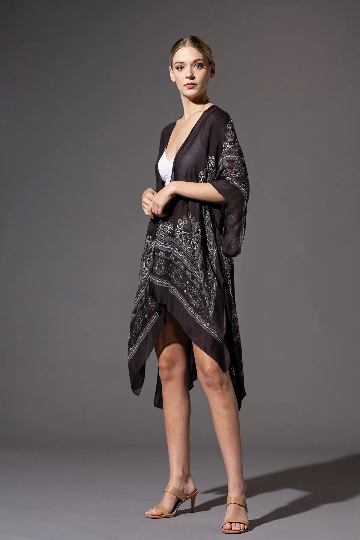 mandala print kimono