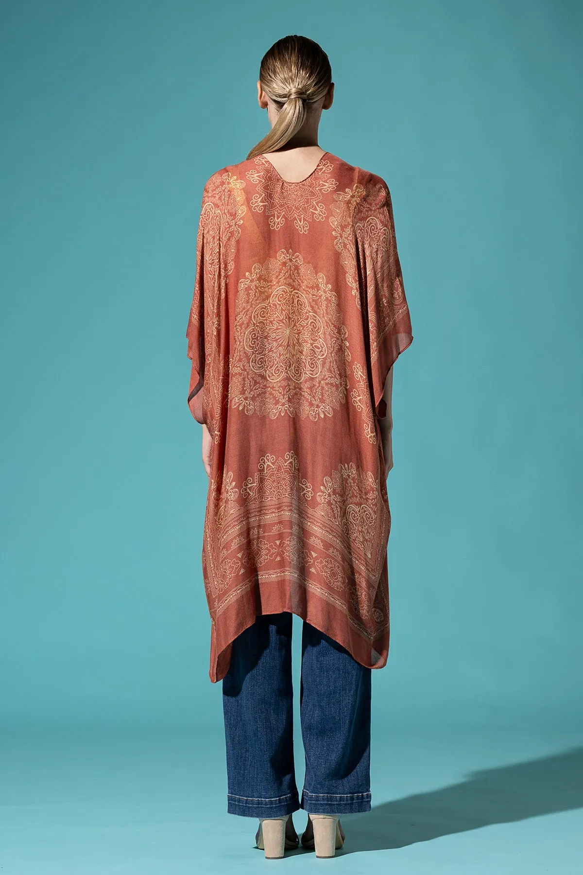 mandala print kimono