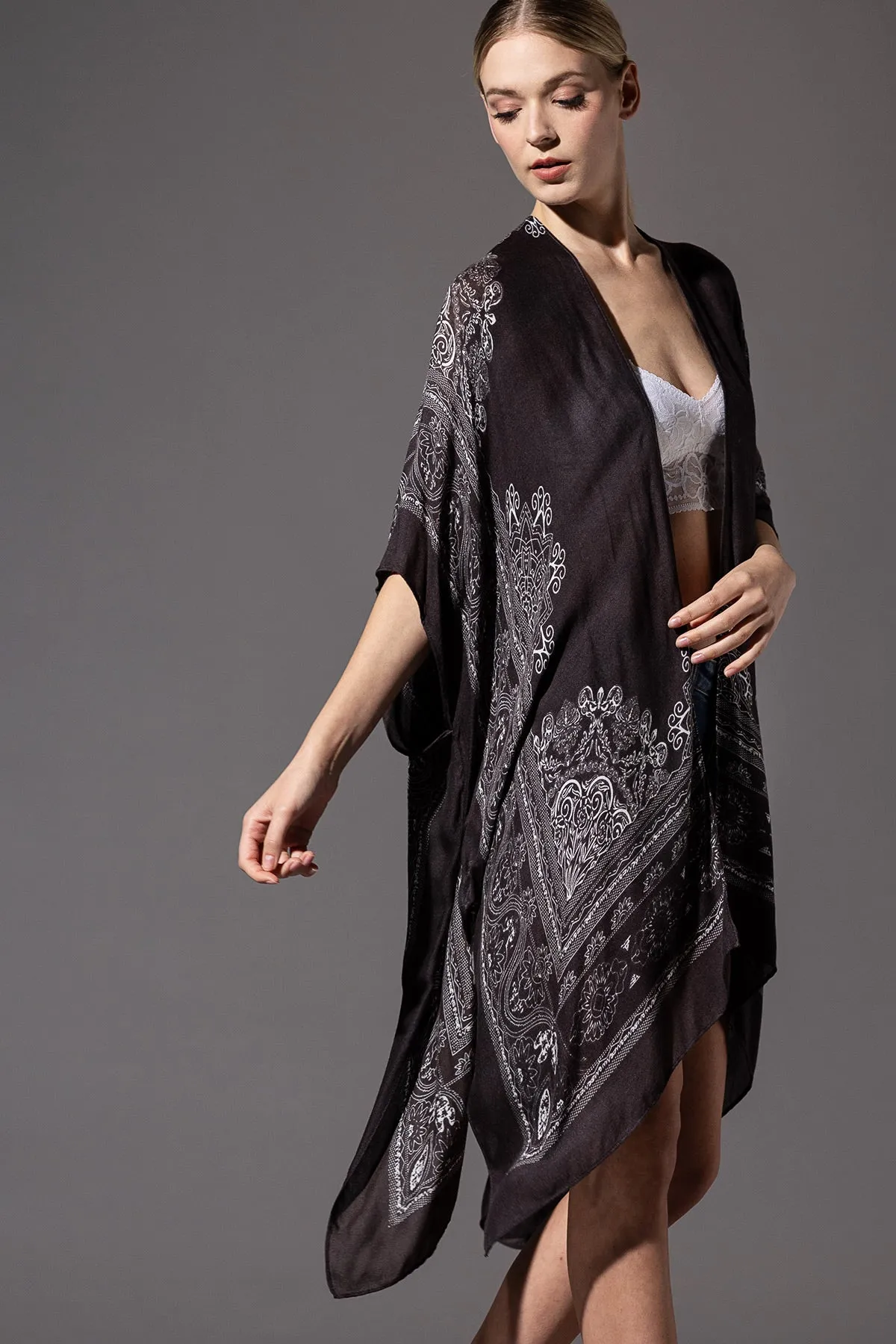mandala print kimono